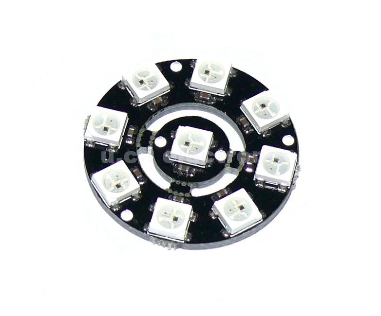 【UCI電子】(W-5)圓形9位 WS2812 5050 RGB LED 內置全彩驅動板模組 彩燈 圓形開發板