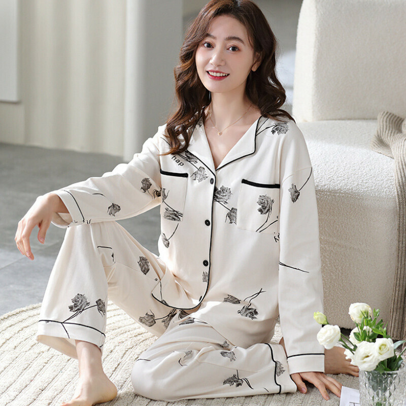 爆款長袖睡衣套裝【M-XXXL碼 YM-7023】【下單后聯絡客服確認發貨尺碼 】