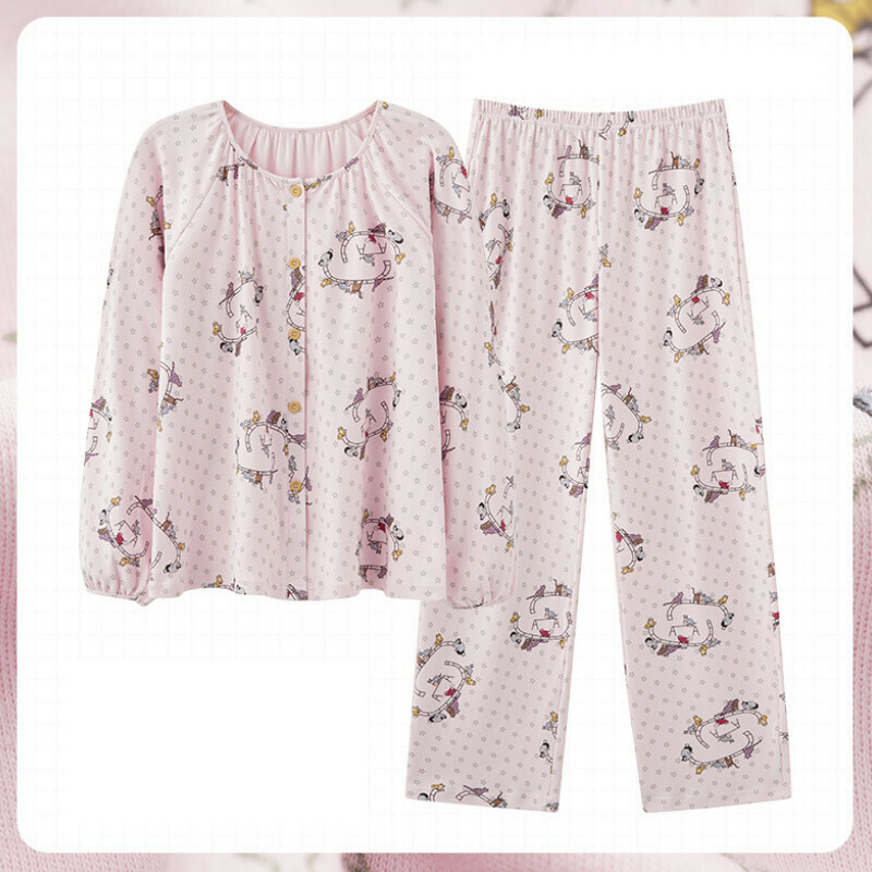 熱賣長袖圓領睡衣套裝【M-XXL碼 AM-3055】【下單后聯絡客服確認發貨尺碼 】