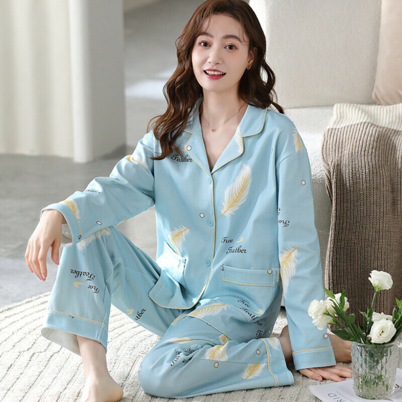 爆款長袖睡衣套裝【M-XXXL碼 YM-7026】【下單后聯絡客服確認發貨尺碼 】
