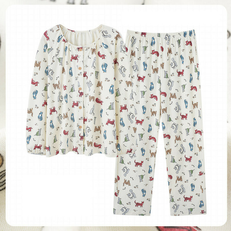 熱賣長袖圓領睡衣套裝【M-XXL碼 AM-3054】【下單后聯絡客服確認發貨尺碼 】