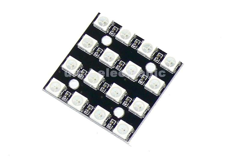 【UCI電子】(W-5) WS2812B-4*4位 RGB LED 全彩驅動16位元彩燈開發板 LED模組