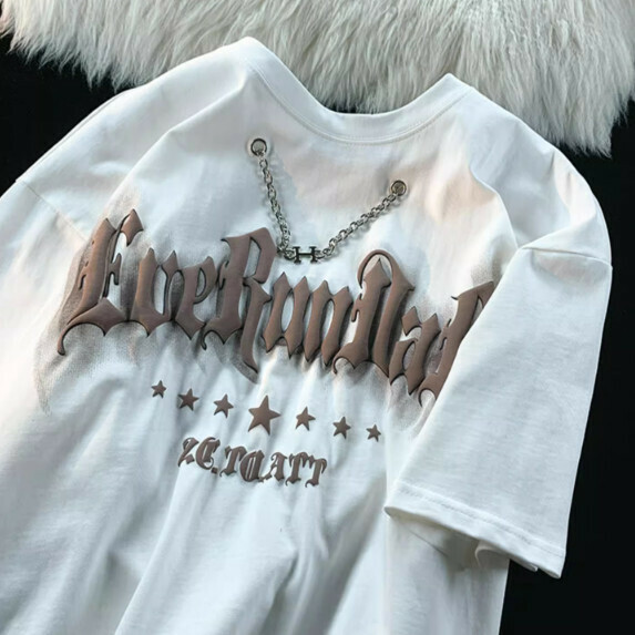 Necklace T-shirt man (white [size M_2XL] (contact customer service to confirm the shipping size after placing an order))