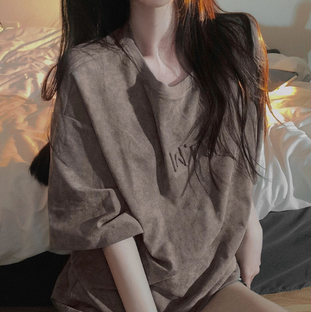 Retro Plus Size T-Shirt (Brown) [Size: M-XXL] [Contact Customer Service to Confirm Size after Placing an Order]