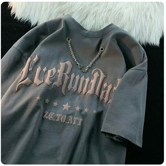Necklace T-shirt man (gray [size M_2XL] (contact customer service to confirm the shipping size after placing an order))