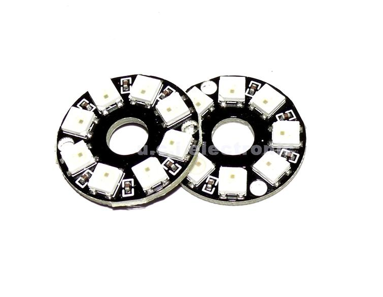 【UCI電子】(W-5) 圓形 WS2812B 8位 一個 5050 RGB燈 LED 智能全彩環開發板