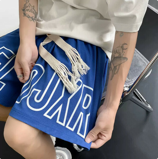 熱賣寬鬆闊腿短褲（藍色M-2XL）（下單后聯繫客服確認發貨尺碼）