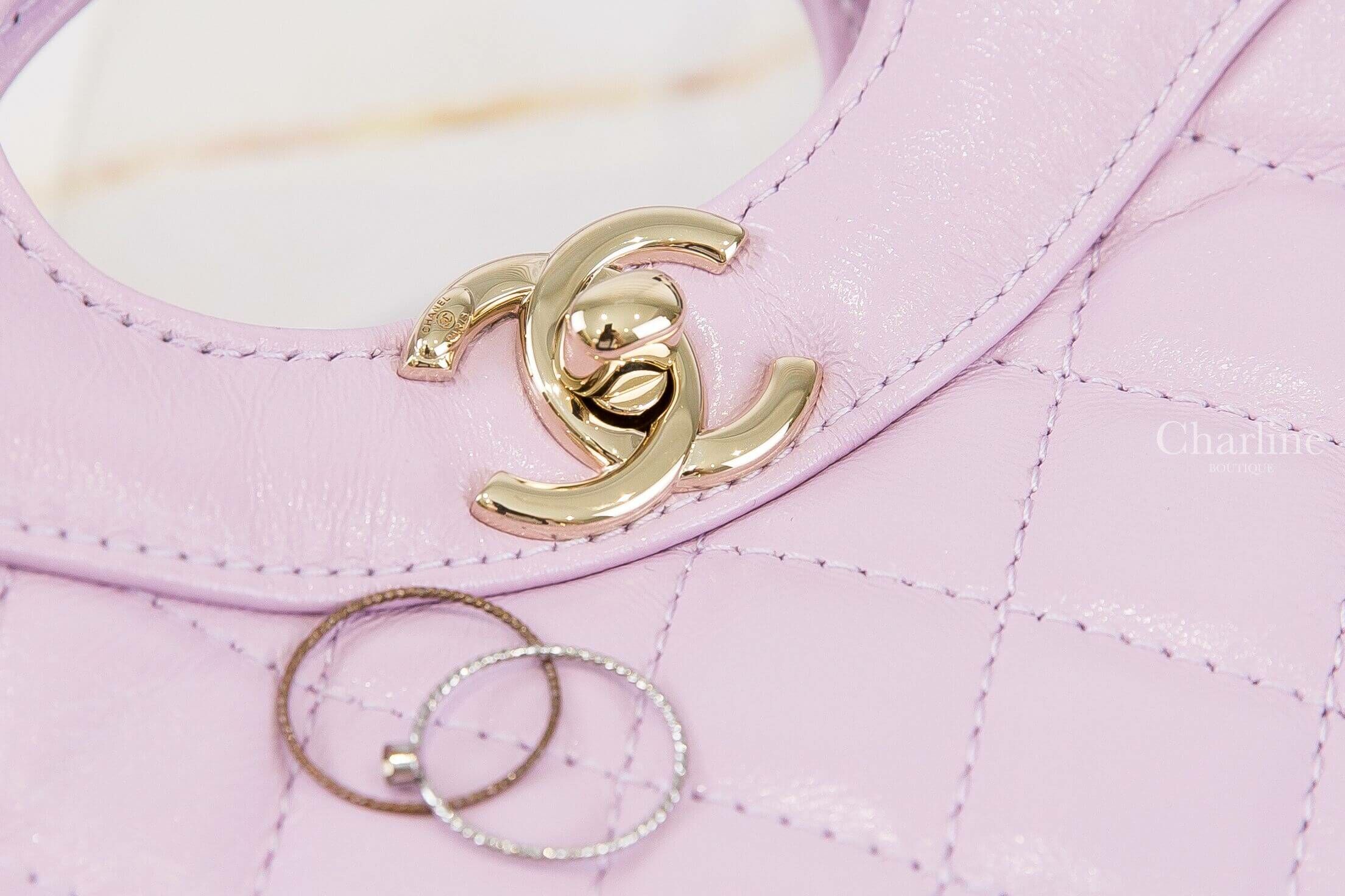 Chanel Chanel 31 Mini Shopping Bag 淡紫色金CC金鍊小羊皮菱格紋迷你手提肩背包