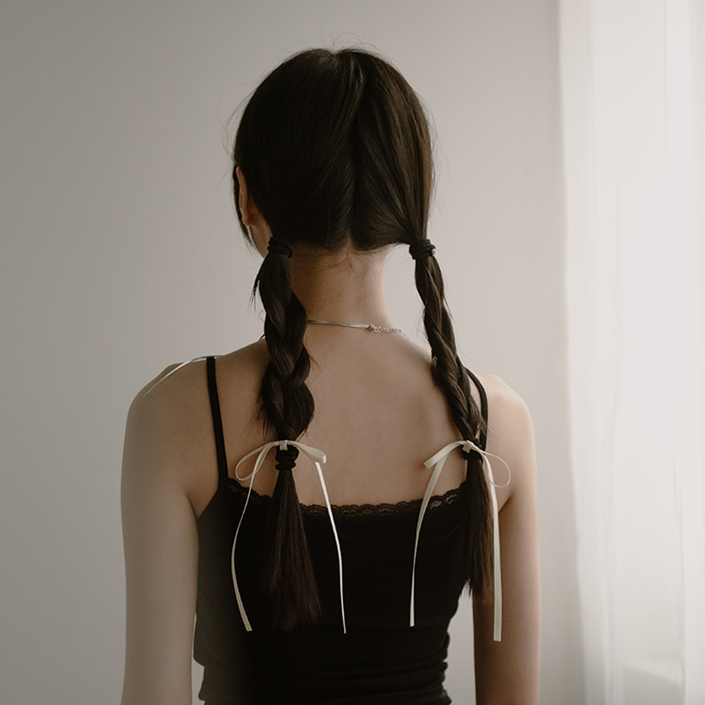 Textured Ribbon Ribbon Double Ribbon Hair Bow Two Colors Sold【07090377】in stock+pre-order