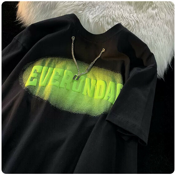 Necklace T-shirt man (black: [M_2XL size] (contact customer service to confirm the shipping size after placing an order))