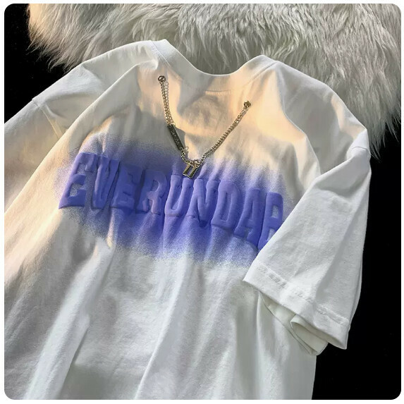 Necklace T-shirt for men (white: [M_2XL size] (contact customer service to confirm the shipping size after placing an order))