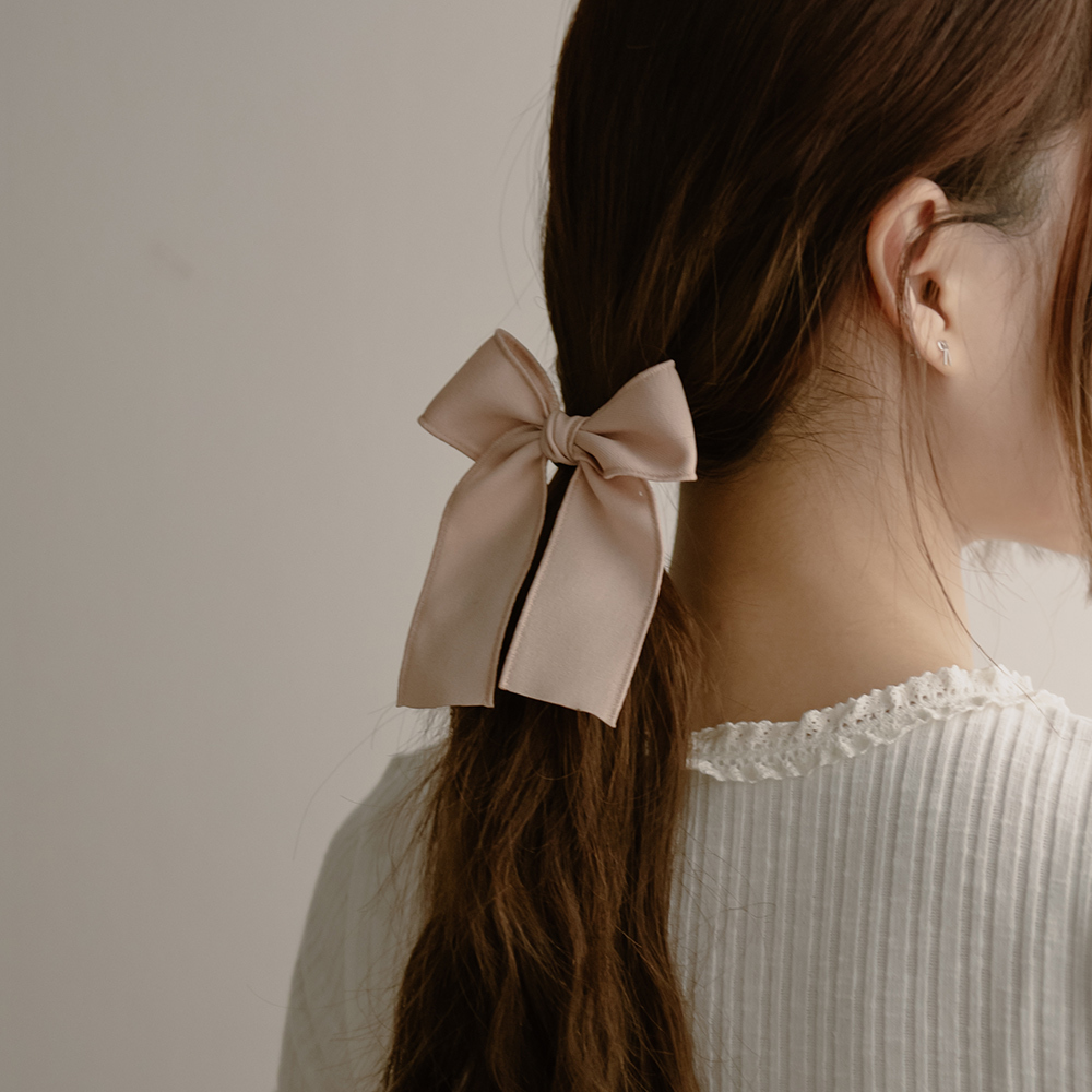 Simple plain shape bow hair tie Five Colors Sold【07090373】in stock+pre-order