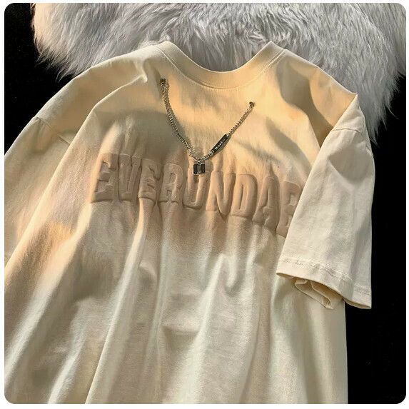 Necklace T-shirt man (apricot [size M_2XL] (contact customer service to confirm the shipping size after placing an order))