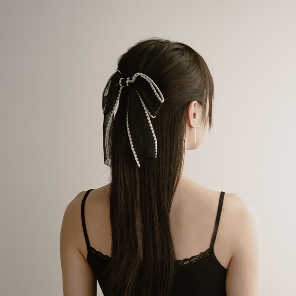 Translucent Lace Ribbon Hair Clip (2 colors)【07090370】in stock+pre-order
