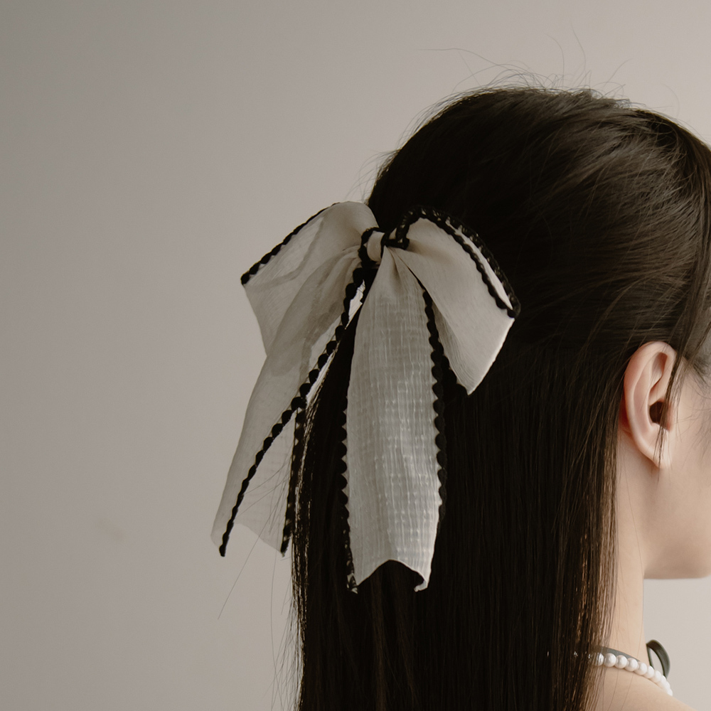 Translucent Lace Ribbon Hair Clip (2 colors)【07090370】in stock+pre-order