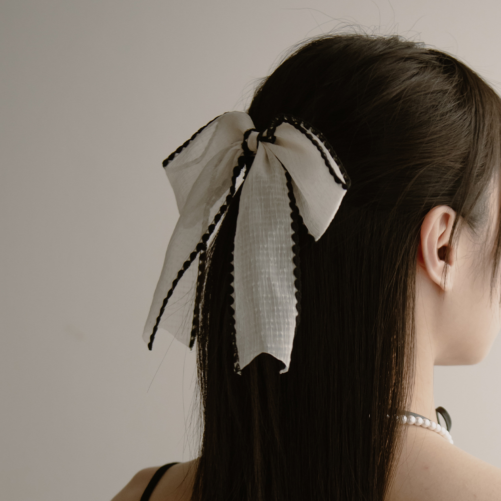 QUEENSHOP Translucent Lace Ribbon Hair Clip (2 colors)【