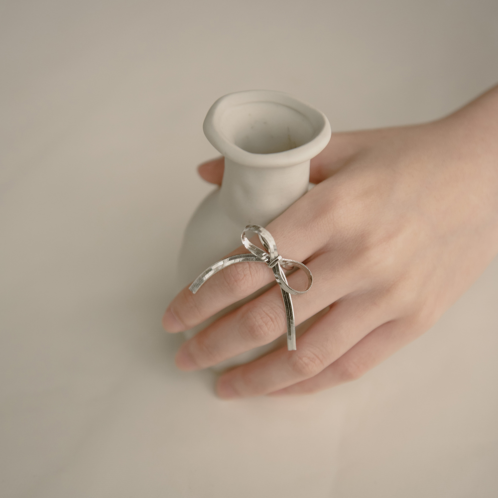 Snake Bone Ribbon Ring (2 colors)【07060224】in stock+pre-order