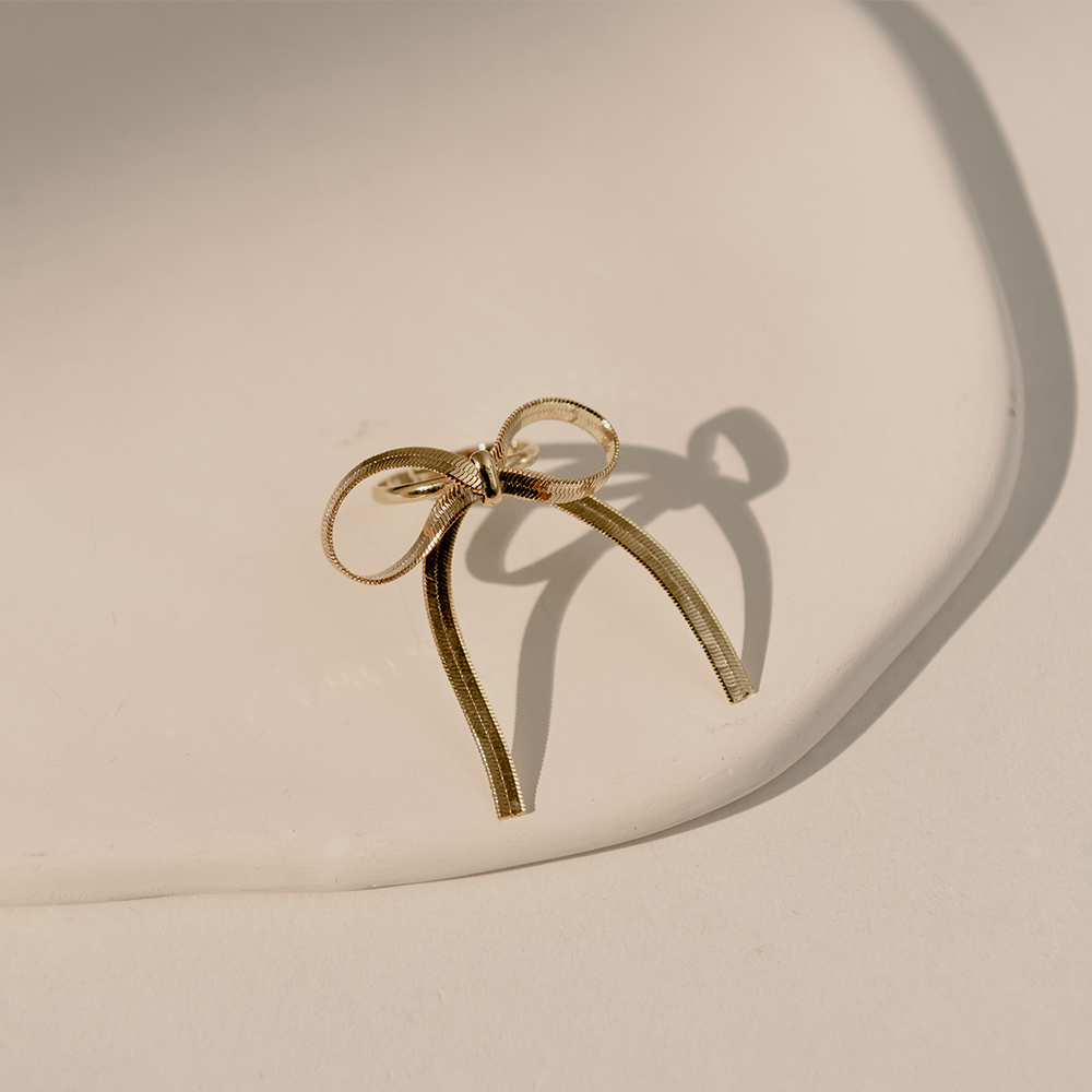 Snake Bone Ribbon Ring (2 colors)【07060224】in stock+pre-order