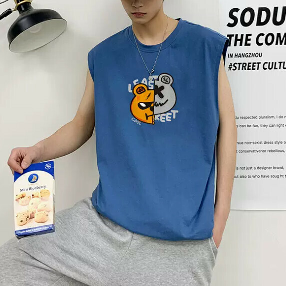 新款背心男士（蘭色【M_2XL碼】（下單後聯繫客服確認發貨尺碼））