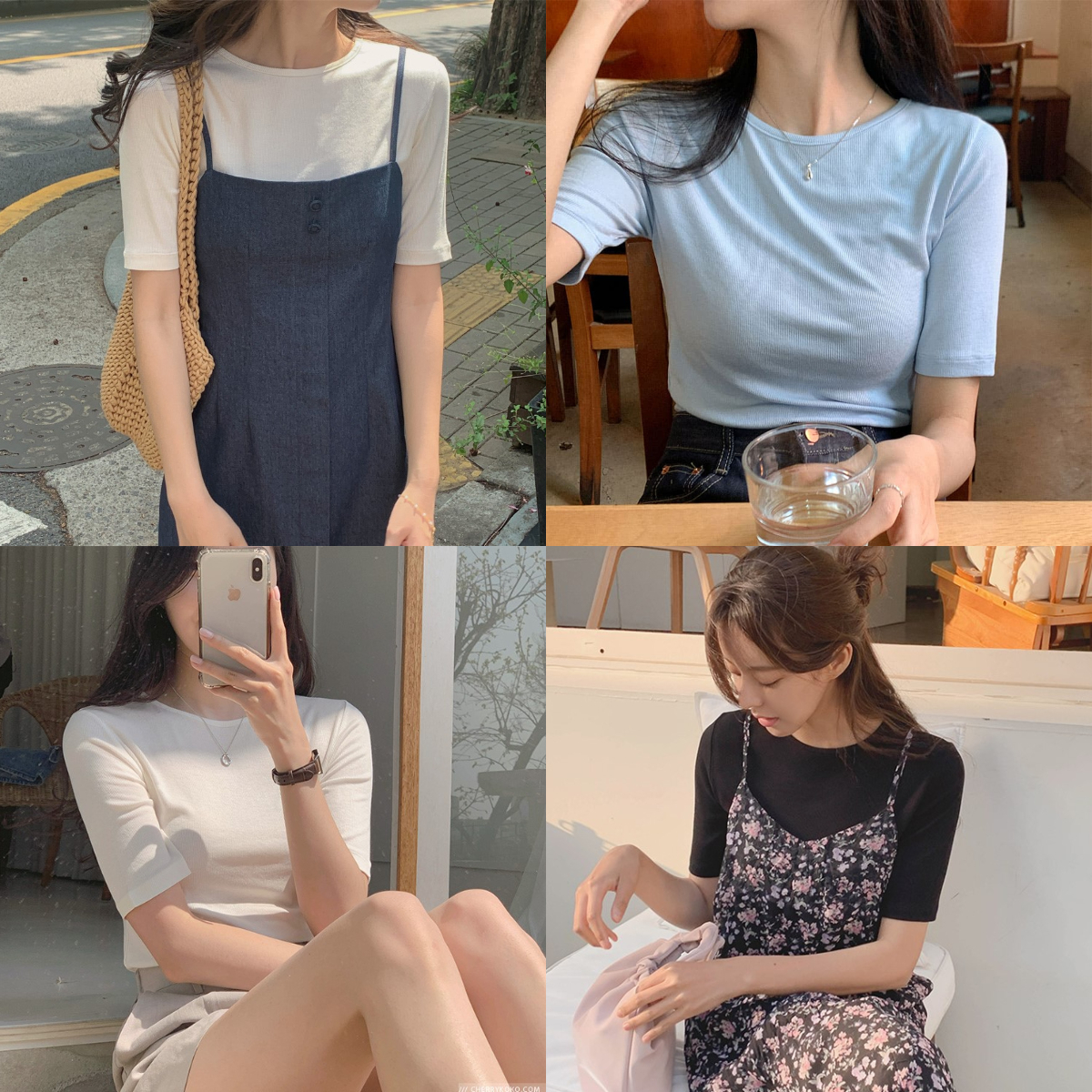 韓國Cherrykoko授權 初夏經典直壓紋純色T【MADE, CRKO】系列