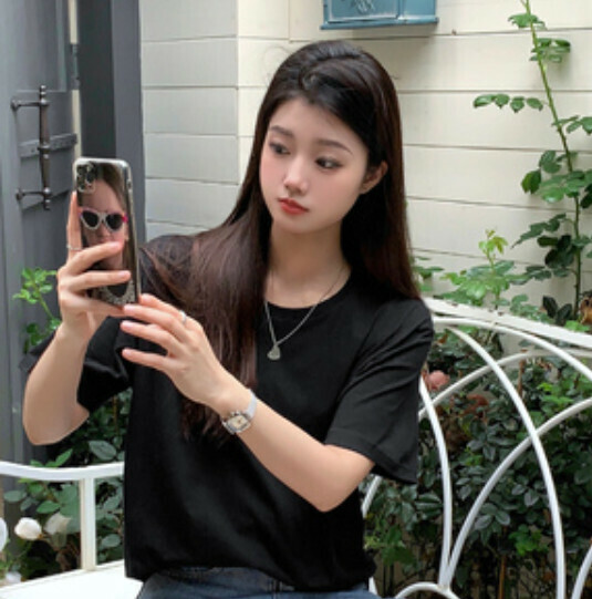 Cotton Women's T-Shirt (Black S-4XL Contact Customer Service to Confirm Shipping Size after Placing an Order)