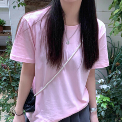 Cotton Women's T-Shirt (Light Pink S-4XL Contact Customer Service to Confirm Shipping Size after Placing an Order)