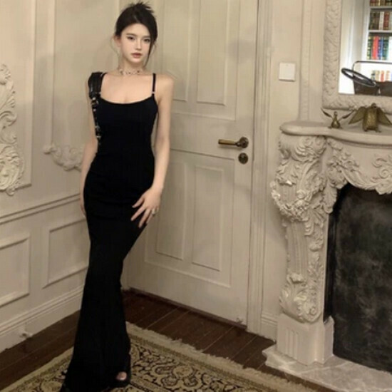 Hot Selling Hip Covered Backless Dress [Black] [Size S-L] (Please contact customer service to confirm the delivery size after placing the order)