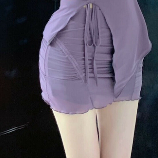 Hot selling elastic waistband hip skirt [Purple] [S-M size] (please contact customer service to confirm the delivery size after placing the order)