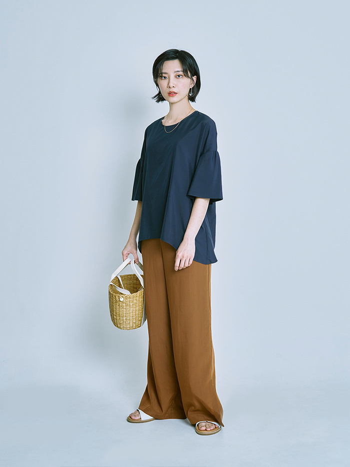 雲霧花袖上衣-夜煮