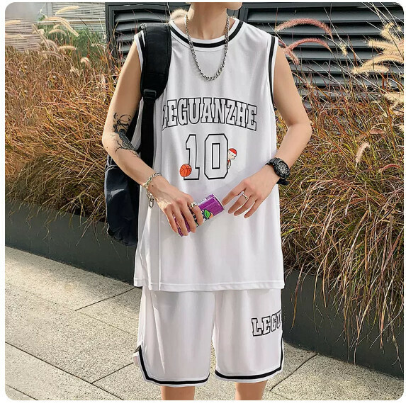 T-shirt and shorts two-piece set (white [size s_5XL] (contact customer service to confirm the shipping size after placing an order))