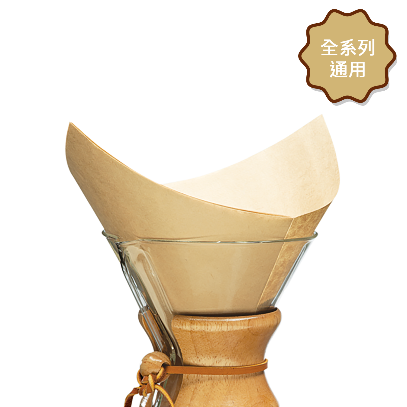 美國 CHEMEX 方形已折原色未漂白厚磅濾紙 (各尺寸通用)
