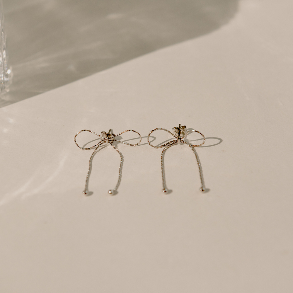 Double String Bow Style Earrings【07030911】in stock+pre-order