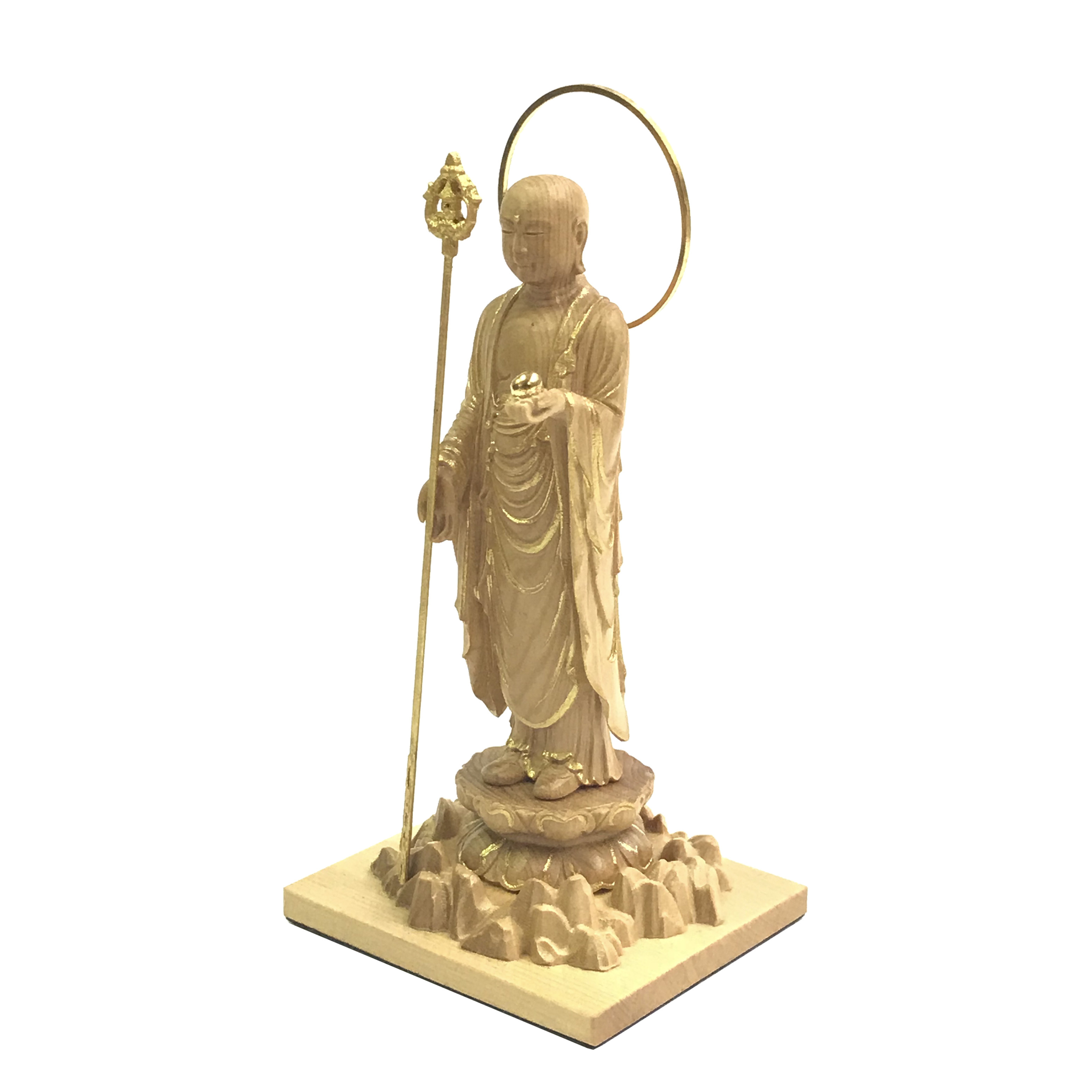 [預購]【日系清刀木雕掌中佛】黃楊木地藏