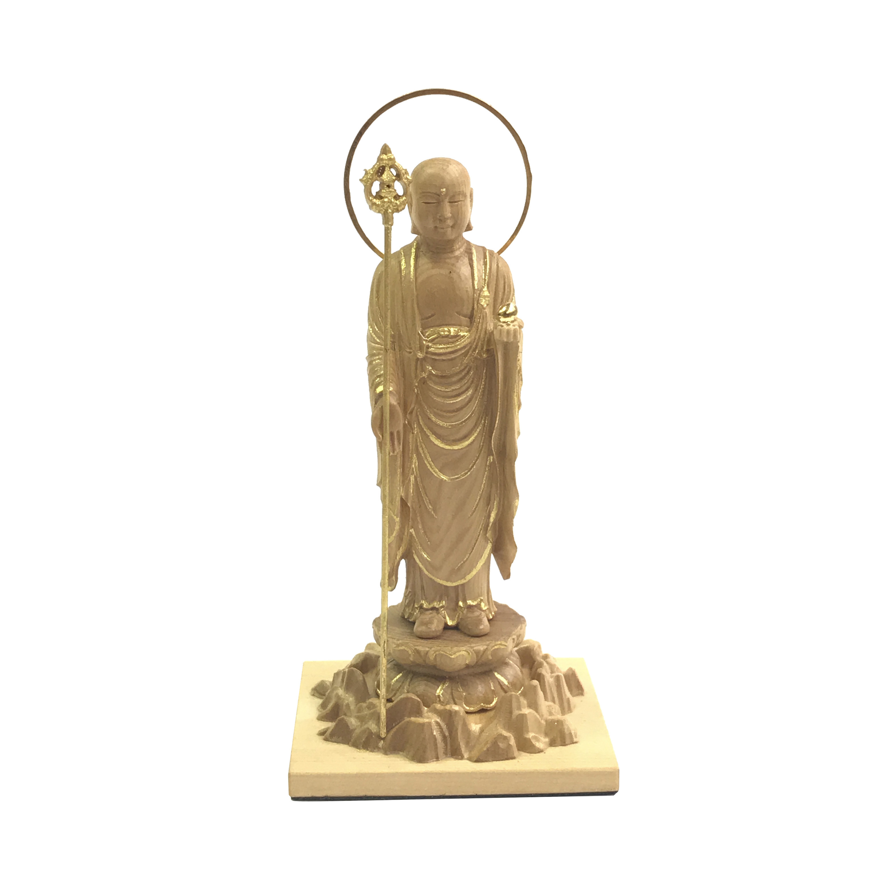 [預購]【日系清刀木雕掌中佛】黃楊木地藏