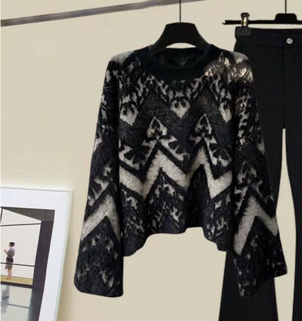 Sweater#Single piece (black) (M-4XL) (Contact customer service to confirm size after placing an order) 