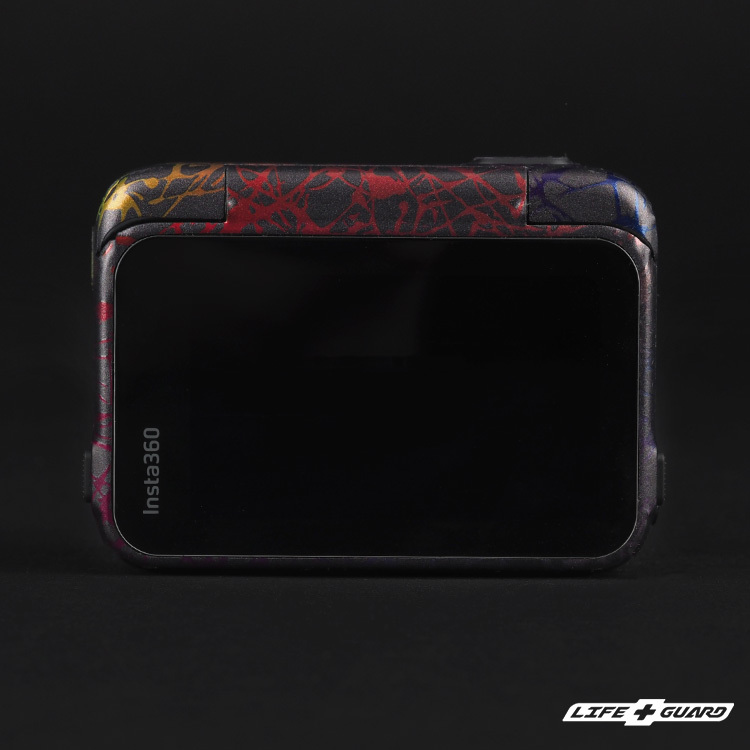LIFE+GUARD 鏡頭貼膜安裝示意，適用 Insta360 Ace Pro