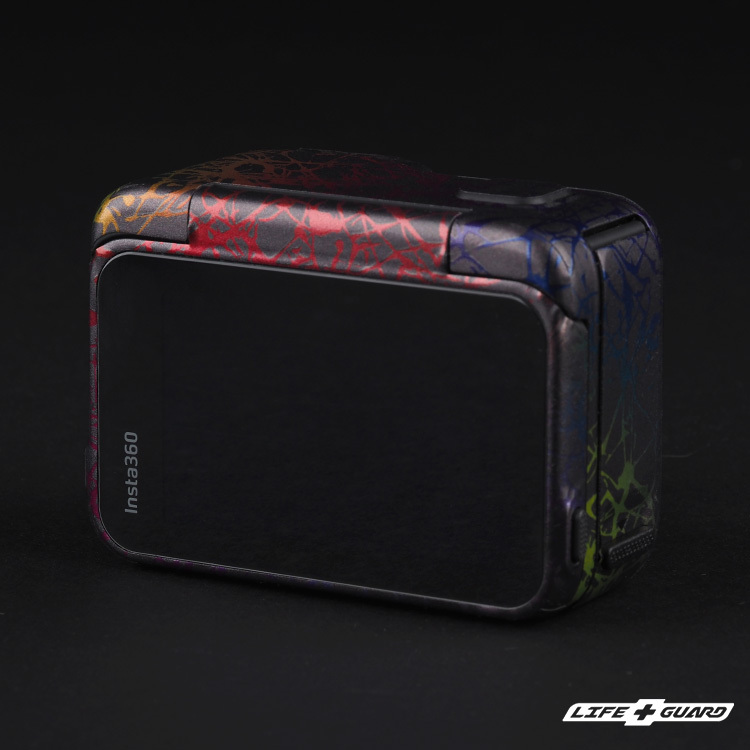 LIFE+GUARD 鏡頭貼膜安裝示意，適用 Insta360 Ace Pro