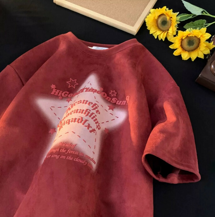 Men's T-shirt with five-quarter sleeve (burgundy M-3XL) (contact customer service to confirm the shipping size after placing an order)