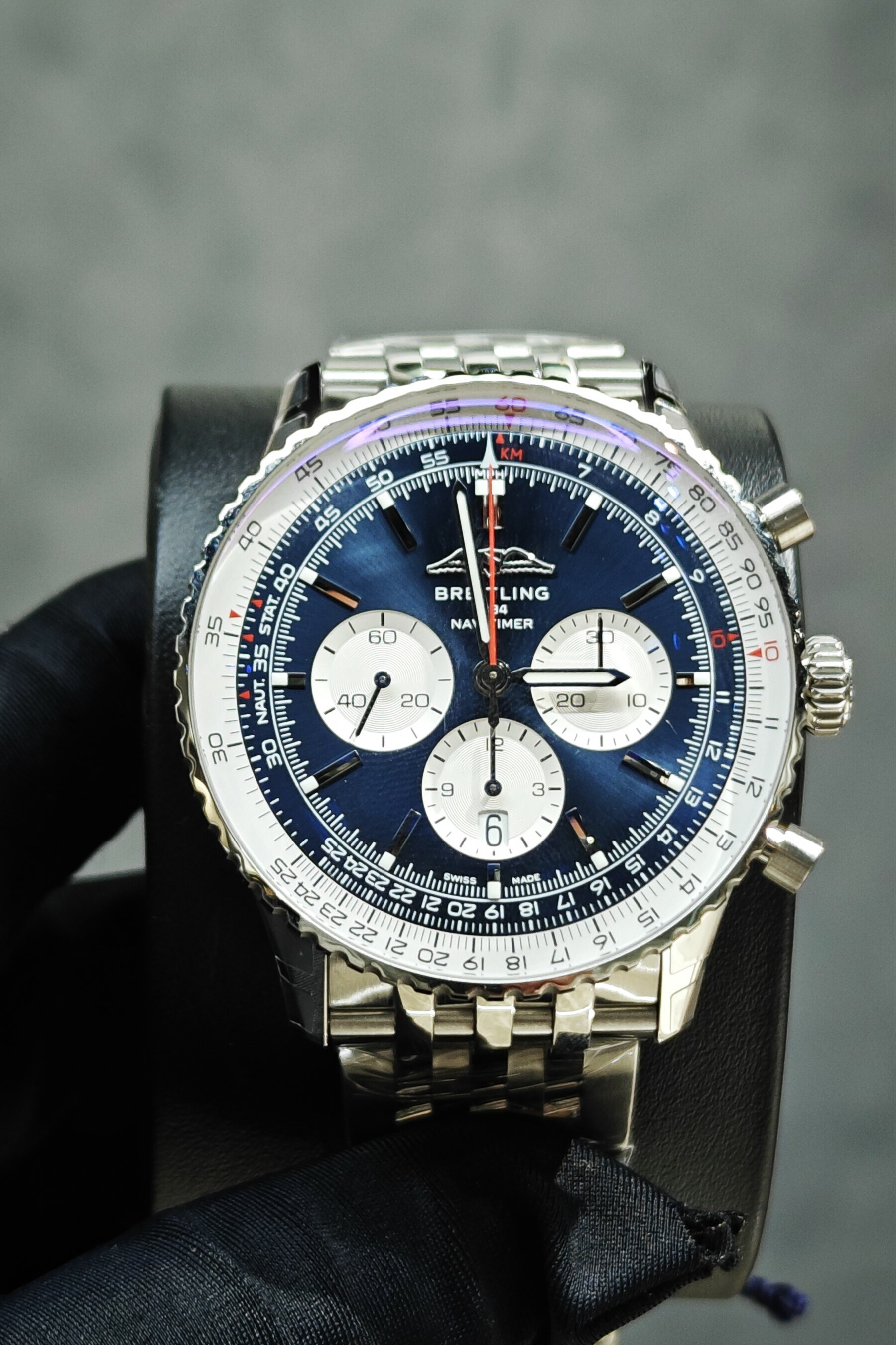 BRAND NEW BREITLING AB0137211C1A1 NAVITIMER B01 CHRONOGRAPH BLUE DIAL STEEL 46 MM