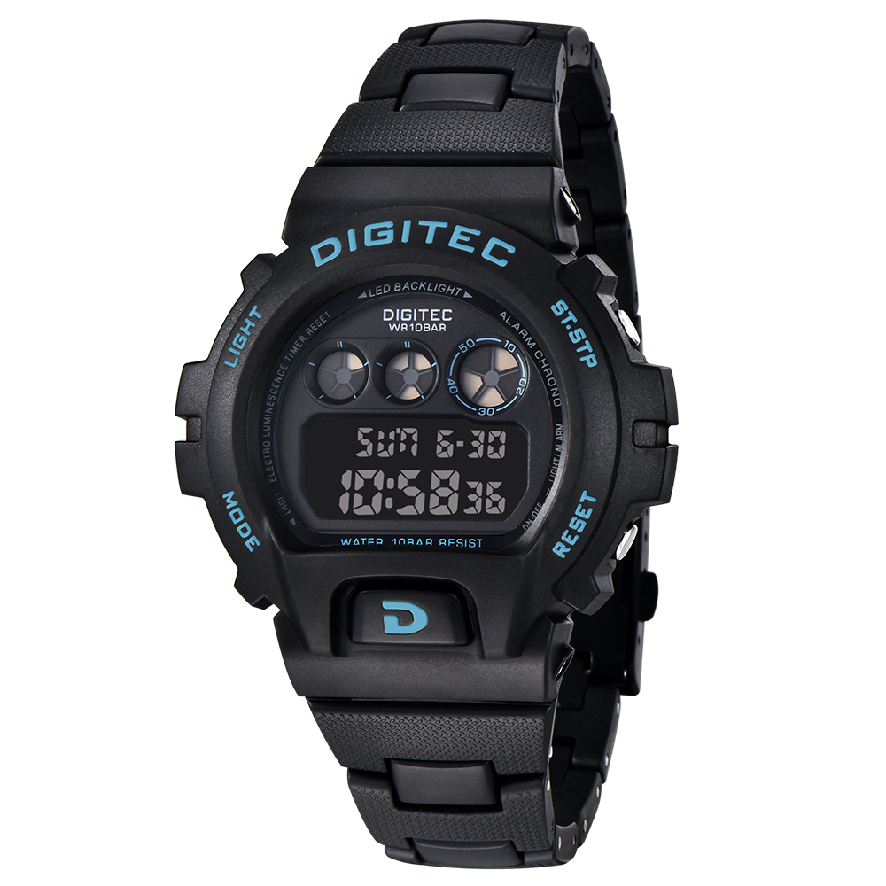 【DIGITEC 數碼科技】DG-5198R *多功能LED背光矽膠數位電子錶-