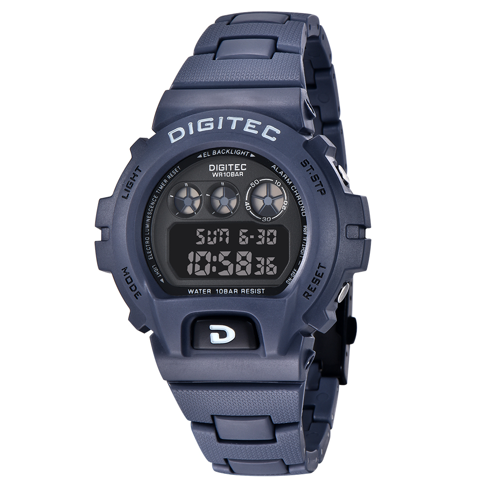 【DIGITEC 數碼科技】DG-5198R *多功能LED背光矽膠數位電子錶-