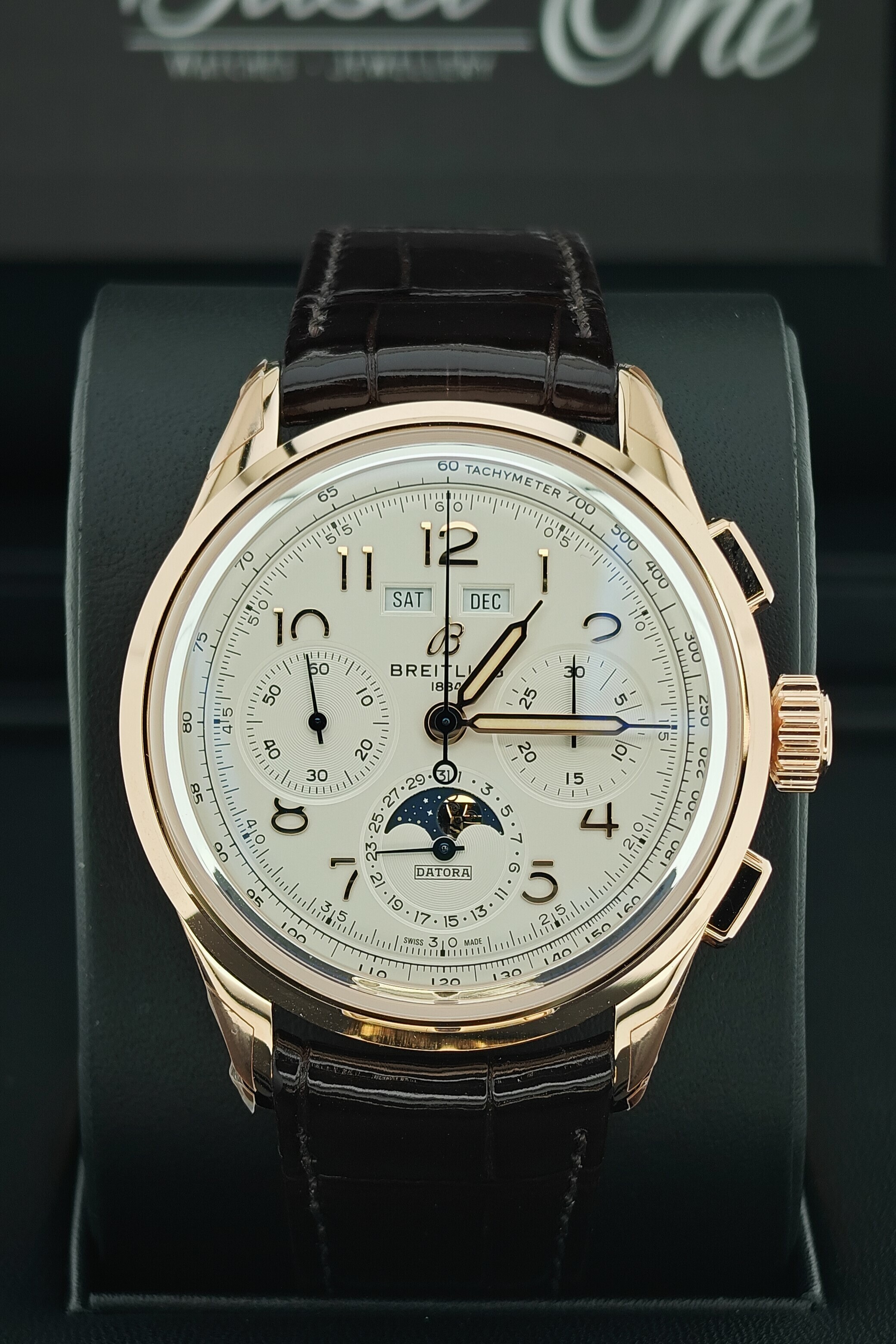 BRAND NEW BREITLING RB2510371G1P1 PREMIER B25 DATORA WHITE DIAL ROSE GOLD 42 MM