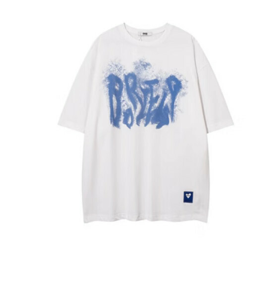 Summer graffiti print short sleeve T (white) [S-2XL size] [Contact customer service to confirm the shipping size after placing an order]
