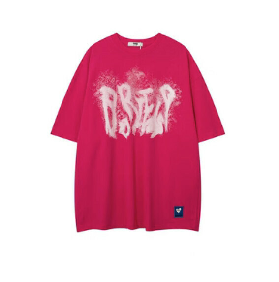 Summer graffiti print short sleeve T (red) [S-2XL size] [Contact customer service to confirm the shipping size after placing an order]