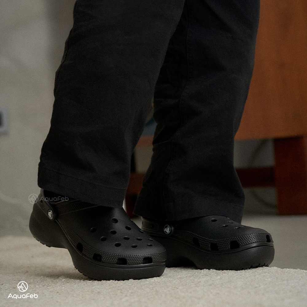 Crocs CLASSIC PLATFORM CLOG W 女鞋 黑色 厚底 洞洞鞋 涼拖鞋 206750-001