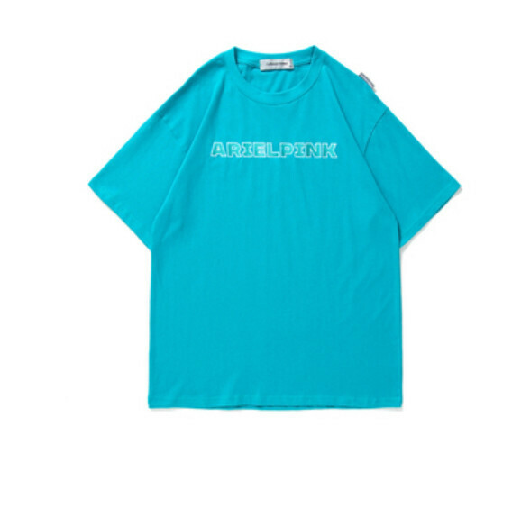 Alphabet embroidery crew neck short sleeve T (blue) [M-2XL size] [Contact customer service to confirm the shipping size after placing an order]