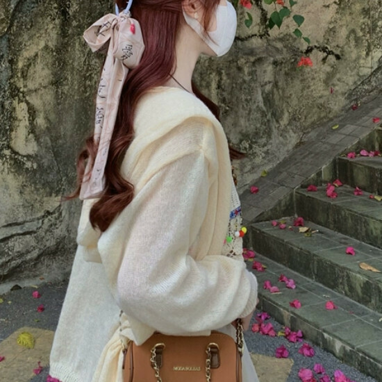 Hot Selling Hooded Knitted Cardigan [Apricot] [One Size Fits All]