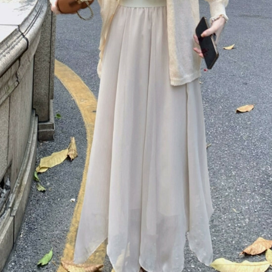熱賣中長款半身裙【杏色】【均碼】