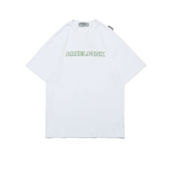 Alphabet embroidery crew neck short sleeve T (white) [M-2XL size] [Contact customer service to confirm the shipping size after placing an order]