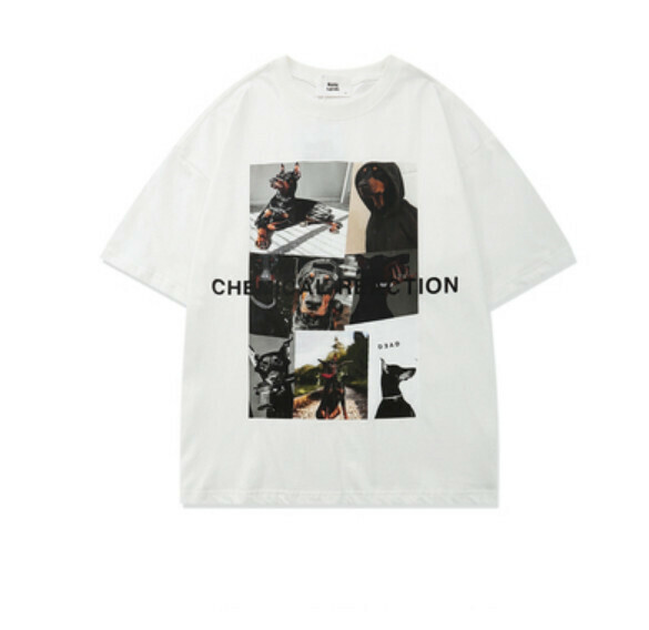 Printed crew neck short sleeve T (white) [M-2XL size] [Contact customer service to confirm the shipping size after placing an order]